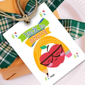 Back to School Gift Tags: Printable Treat Bag Labels (PDF Download)