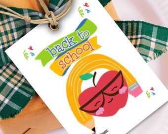 Back to school gift/favor tags,Back to School Gift Tags: Printable Treat Bag Labels, classroom goodie bag tags, goody bag for school