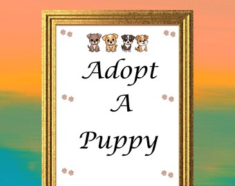 Adopt A Puppy Kit, Adopt A Puppy Party Favors Printable, Puppy Activities,Puppy Adoption Kit,Puppy-Themed Birthday Activity, Puppy Adoption