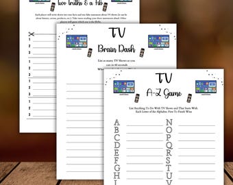 TV Sitcom Trivia Game,Printable TV Show Party Games,TV Sitcom Trivia Game, Television Trivia Quiz,Printable Game for Kids & Adults
