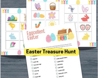 Easter Treasure Hunt,Picture Scavenger Hunt Game,Easter Scavenger Hunt, Treasure Hunt Easter Clues, Easter Hunt,Easter bunny games for kids