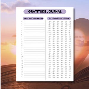 Daily Gratitudes,Printable,Daily Gratitude Journal, Gratitude challenge, Log, Thankfulness Journal,self care, Positive mindset, Mindfulness