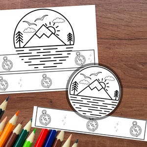 Camping Crown Craft: Kids Coloring Activity, Printable DIY (PDF Download)