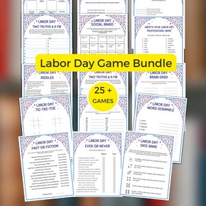 Labor Day Games Bundle: Printable Activities, History Trivia (PDF Download)