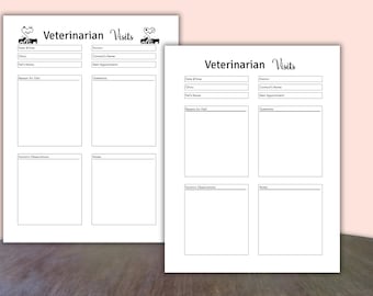 Registro imprimible de visitas veterinarias para mascotas: Registro de citas veterinarias (Descargar PDF)