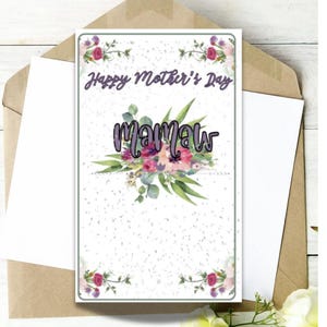 Tarjeta de mamá para el día de la madre; Tarjeta de feliz día de la madre para abuela, tarjeta de mamá imprimible