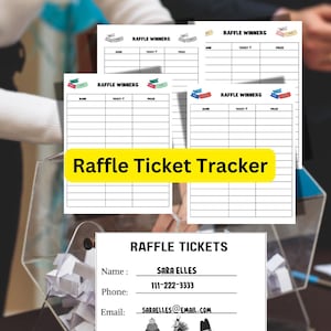 Raffle Tracker, Gewinnspielliste, Preislogbuch, Raffle Log, Raffle Ticket Organizer, Event Tickets, Event Giveaways, Ticket Tracker, US letter, A4
