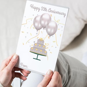 Printable 35th Anniversary Gift Card Holder,Happy Anniversary gift card holder, anniversary card and gift, celebrate 35 years married