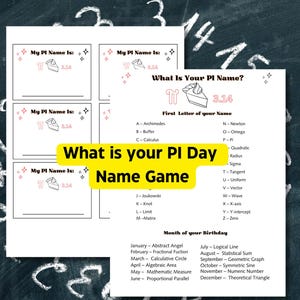 PI Day Name Game: Printable Party Activity (PDF)