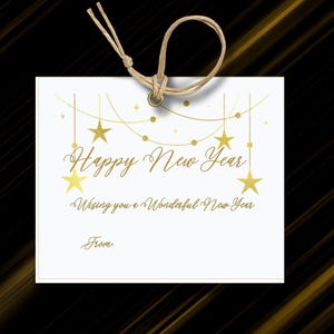 Printable Happy New Year gift tag, New years  treat tags, happy new year favor tag for gift baskets, goodie bags and more
