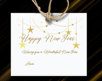 Etichette regalo di Capodanno, Etichette regalo di buon anno stampabili, Etichette per bomboniere, Etichette regalo di Capodanno, Etichetta per dolcetti di buon anno, Etichetta per bomboniere di Capodanno