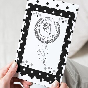 Porta tarjetas de regalo de aniversario de trabajo imprimible, Agradecimiento y reconocimiento de su equipo, Evento de aniversario de trabajo, Regalo de aniversario de empleo
