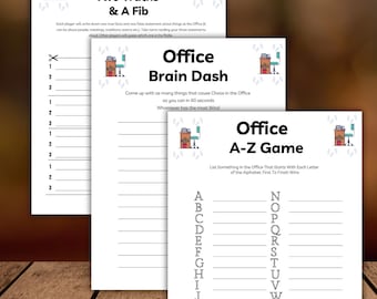 Office Party Games, Printable 3 Office,Themed Games Pack, Workplace Party, Team Building & Office Celebration, Coworker Activities