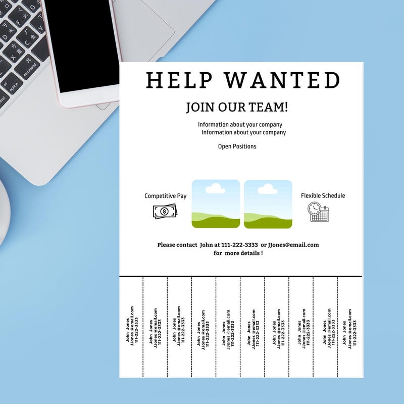 Help Wanted Worksheet Help Wanted Signs - Etsy