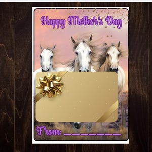 Cadeaukaarthouders met paardthema Moederdag; cadeaukaarthouders met paardenthema voor moeder