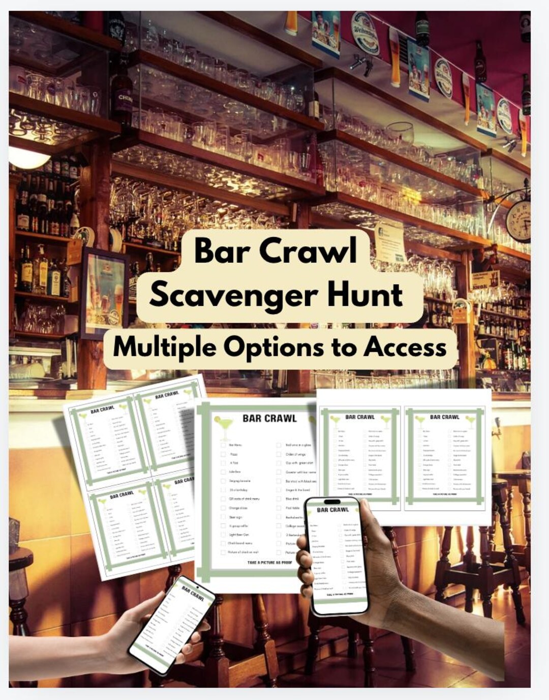 Bar Crawl Scavenger Hunt, Fun Pub Crawl Game for Friends & Parties — free download