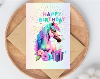 Carte De Vœux Sainte Catherine - Licorne Arc-en-ciel - Format 12x17 Cm Avec Enveloppe - Imprimée En France - 9