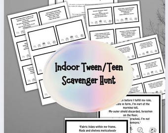 Teen Scavenger Hunt: Indoor Treasure Hunt Game,Ultimate Indoor Scavenger Hunt For Older Kids, Tween Teen Scavenger Hunt, Teenager Birthday
