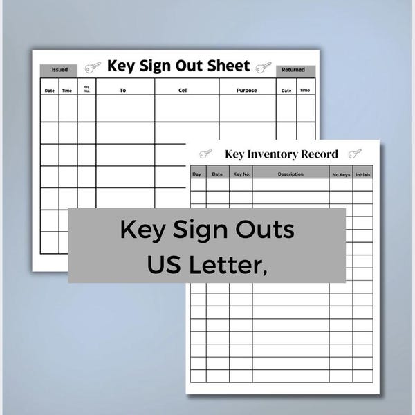 Key Log in Log Out Sheet - Etsy