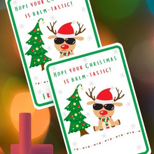 Christmas themed Lip balm holder, Christmas  balm-tactic lip balm tag, Christmas celebration Lip Balm card,Chapstick gift Card, Teacher gift
