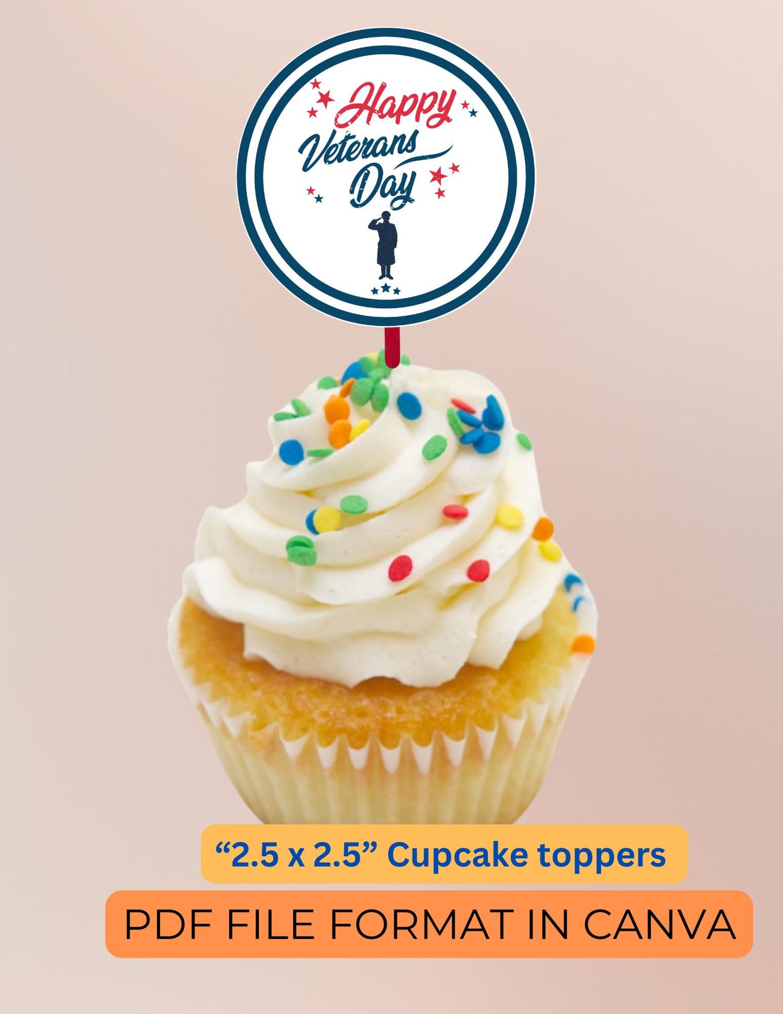 Vets Menu Topper Veterans Day Cupcake Toppers,thank You Military,printable Patriotic ...