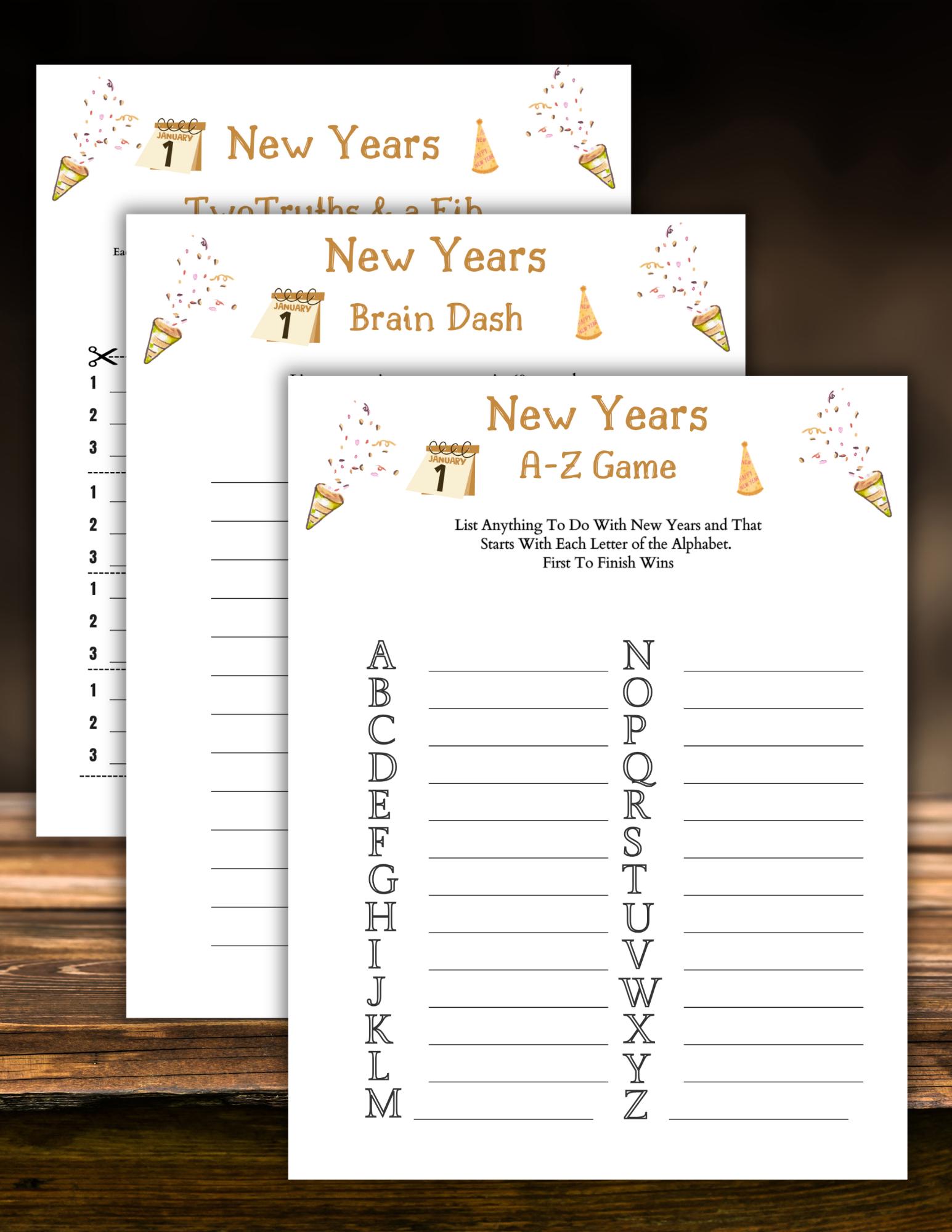 New Year Party Games Bundle: Printable New Years Game Activities, New ...