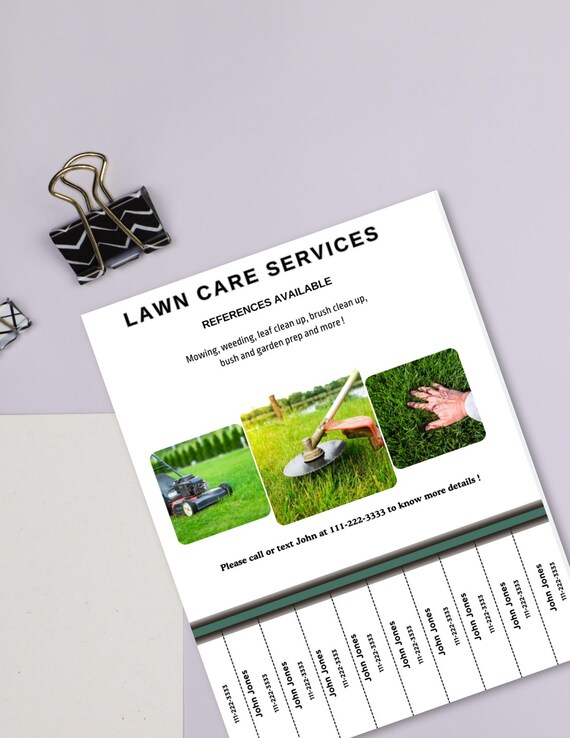 Lawn Care Services Flyer: Landscaping, Mowing, Weeding