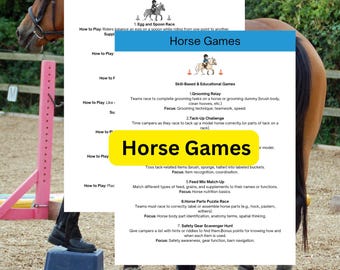 Unmounted Horse Games, Equestrian Activities for Horse Camp & Horseback Riding Lessons,Skill-Building Equine Activities, pony camp