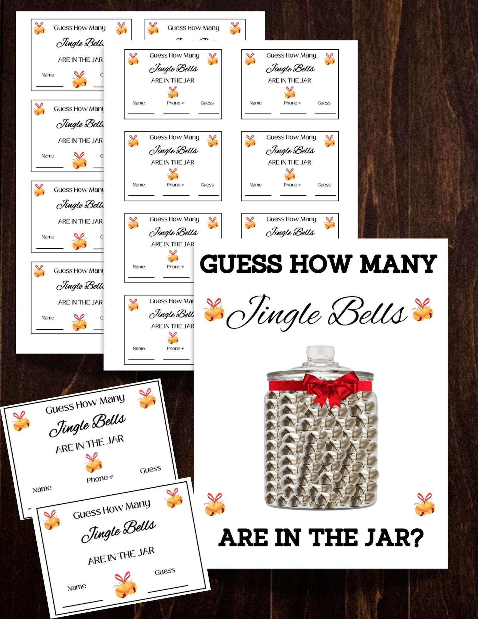 Guessing Raffle Christmas Jingle Bell Guessing Game, Jingle Bell Raffle Guessing Game ...