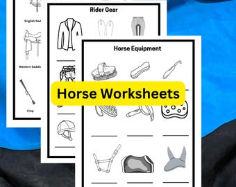 Horse Education Worksheets, beginner Equestrian Learning, Horse Camp Activity,Horse Camp Games Printable Ideas, Horseback Riding education