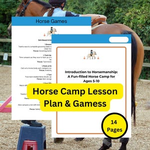 Horse Camp Lesson Plan & Games,Beginner horse camp Activities, Horse Camp Lessons, Activities,Printable Horse Camp Planner,Horse Riding Camp