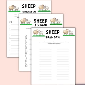 Sheep Party Games Bundle: Printable Farm Animal Birthday Activities, Sheep themed party activity, Barnyard games, Sheep/lamb party games
