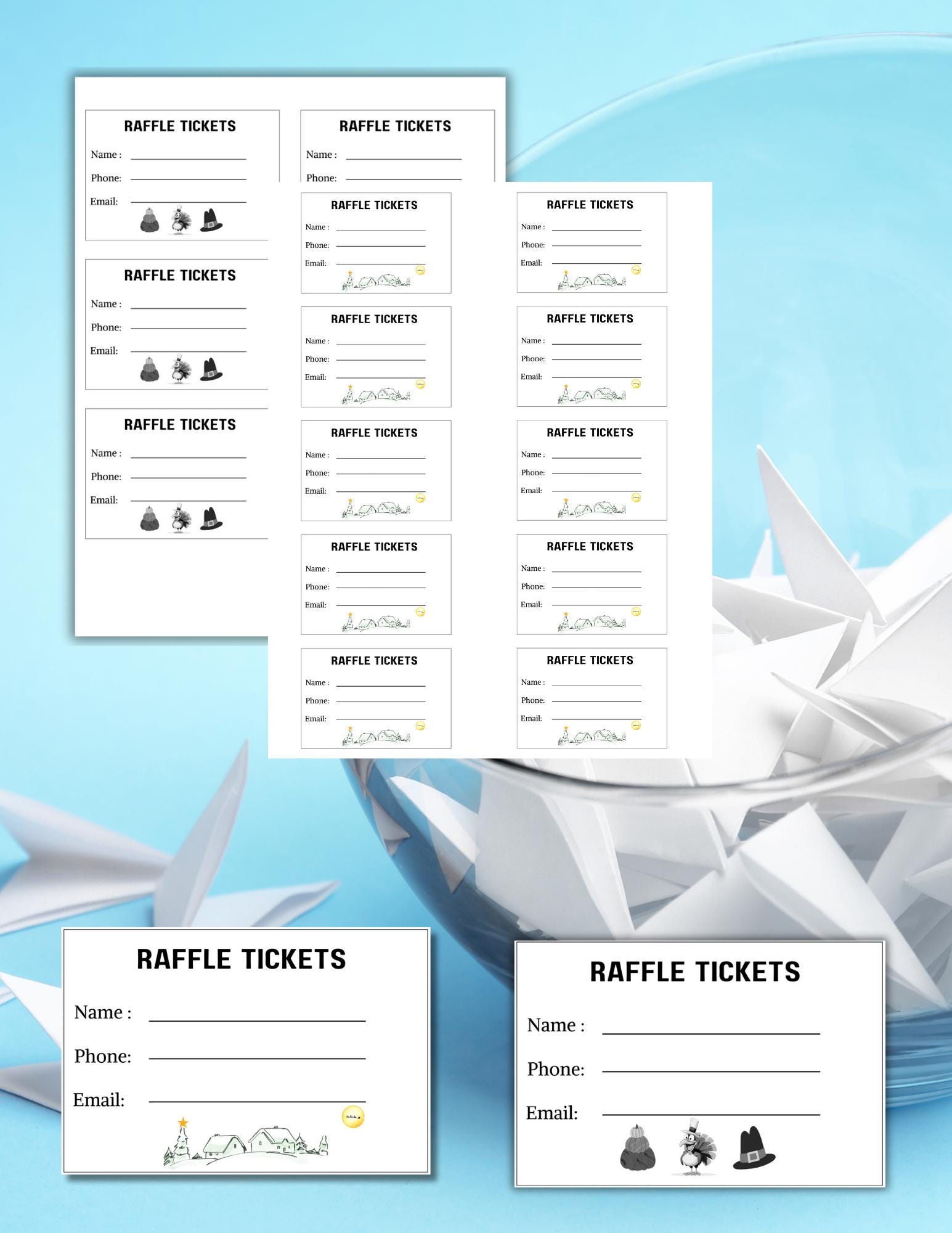 Raffle Ticket Bundle,printable Raffle Tickets, Seasonal Raffle Tickets ...
