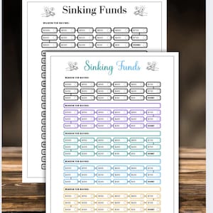 Sinking Funds Tracker Printable: Savings Challenge, Budget Planner (PDF Download)