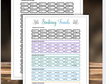 Sinking Funds Tracker Printable: Savings Challenge, Budget Planner,Printable Sinking Funds, Savings Goal Sheet, Budget Planner, Finance Tool
