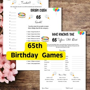 Who Knows The 65 Year Old Best , 65th birthday -3 game bundle, Born in 1960 Games, 65th birthday activities, 65th birthday quiz games