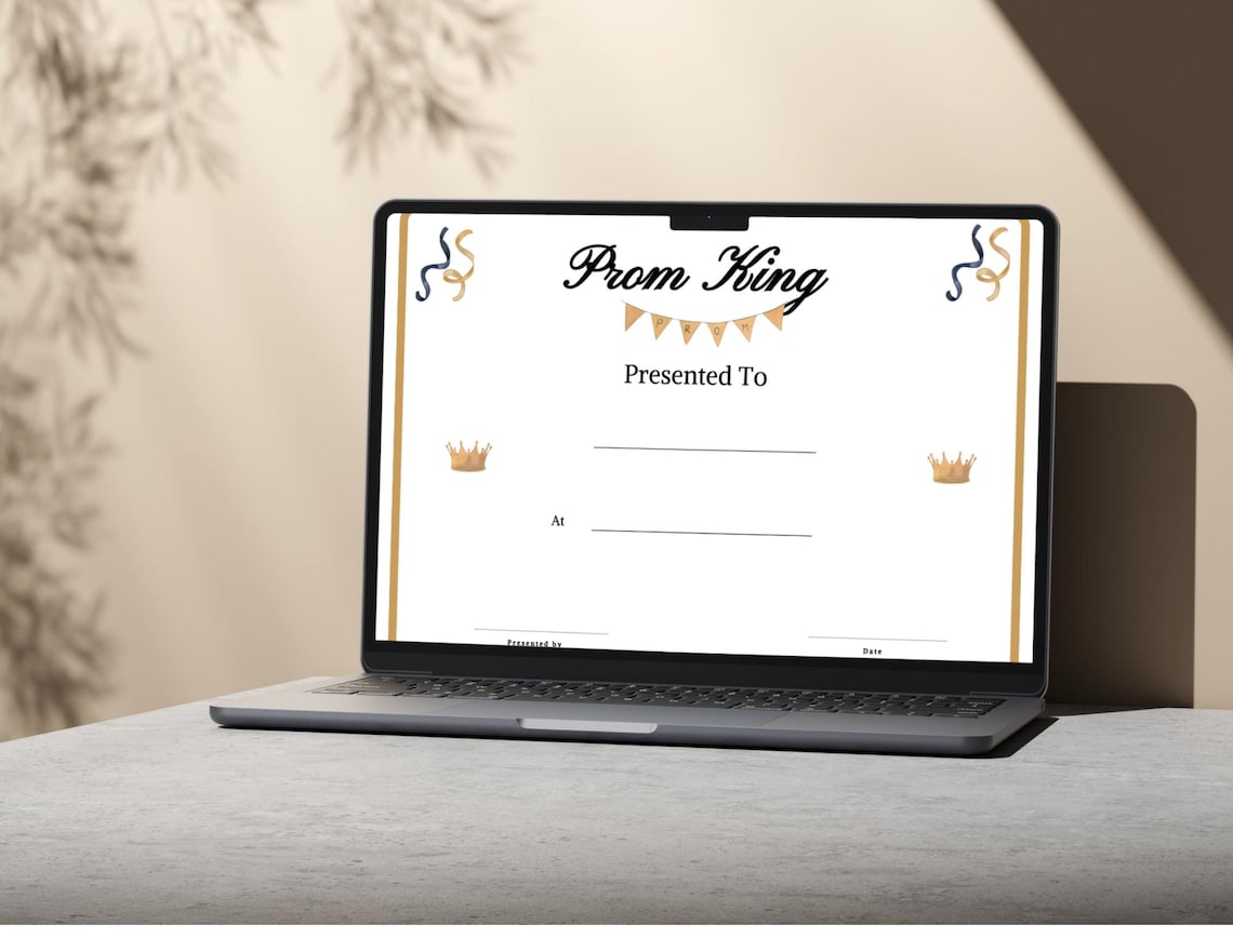 Prom Awards Certificates: Prom King, Queen, Court (printable PDF ...