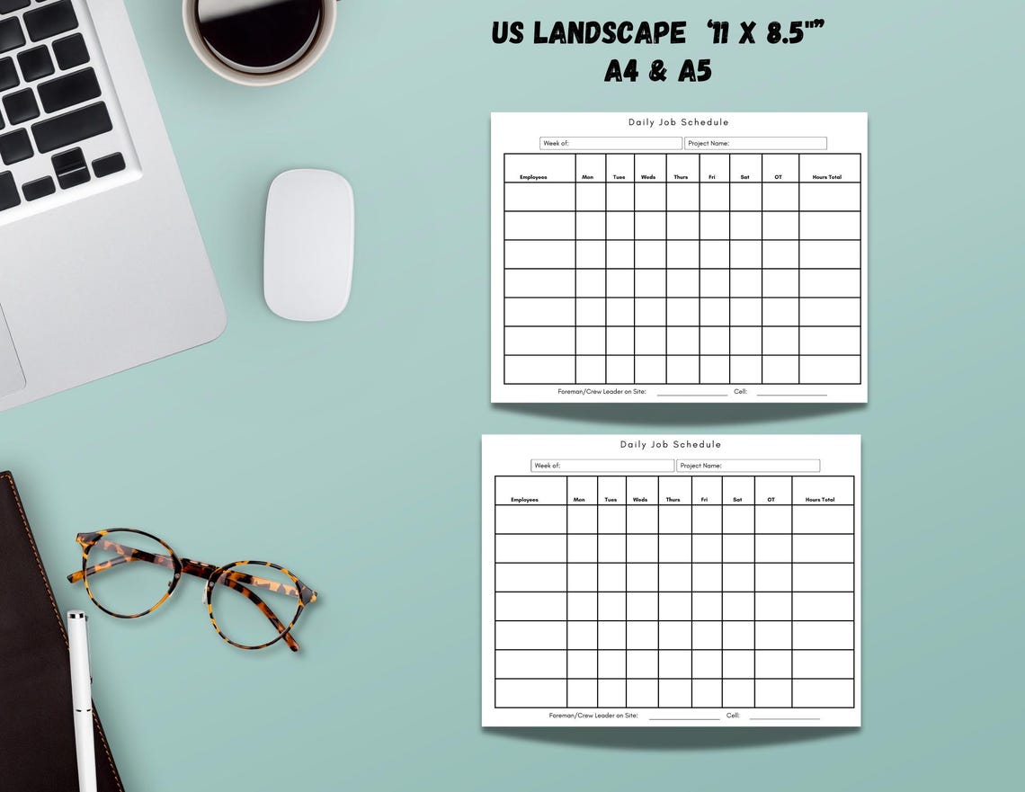 Job Site Schedule: Employee Labor Tracker,employee Schedule Template ...