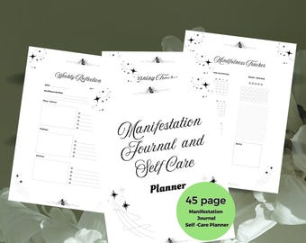 Manifestatiedagboek en zelfzorgplanner, dagboek wet van aantrekking, dankbaarheid, schaduwwerk, visiebord, mindfulnessdagboek