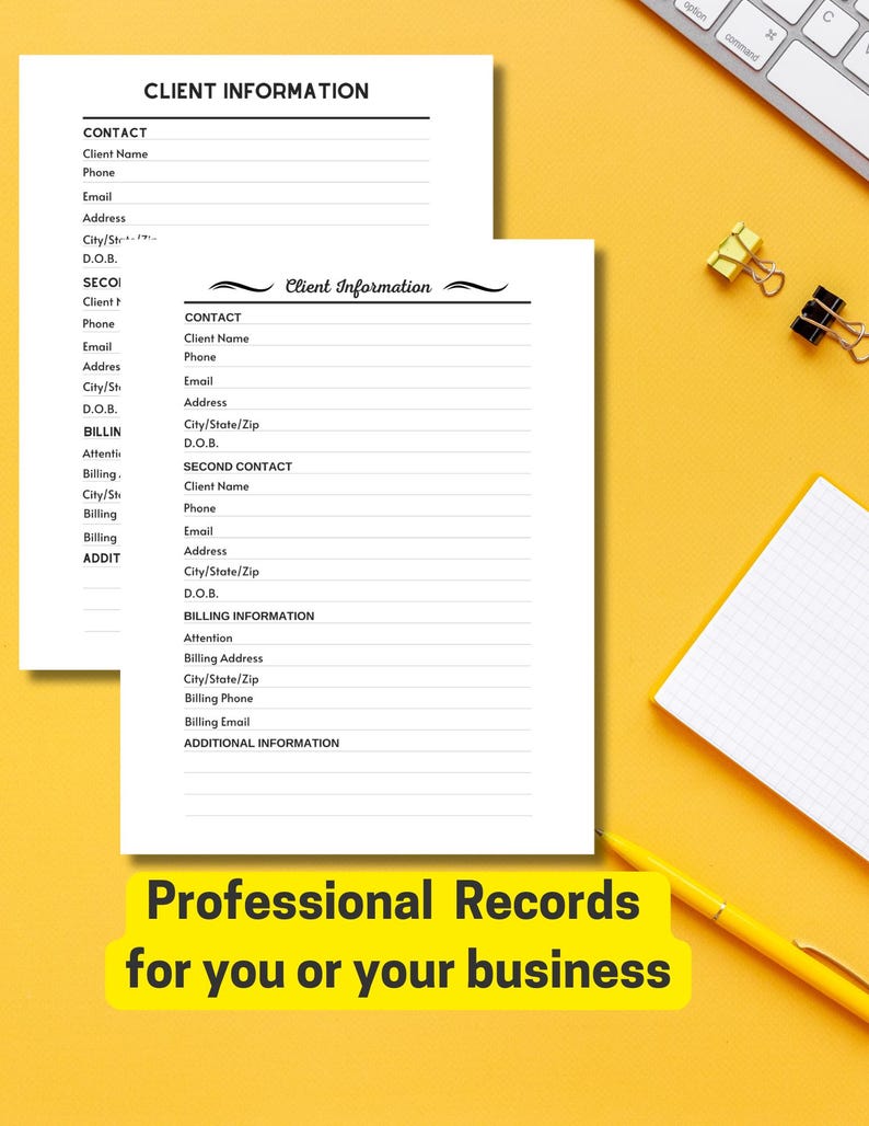 Client Information Form,small Business CRM Intake Sheet,client ...