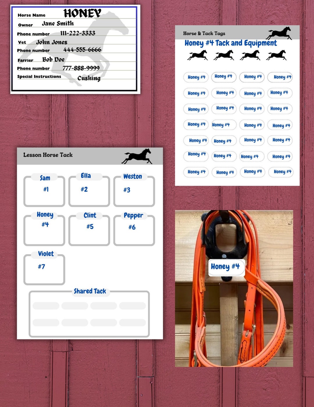 Lesson Horse Barn Organizer;from Your Horses Schedule,tack,instructors ...