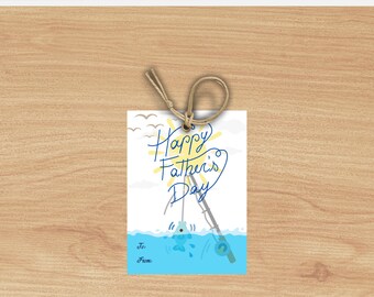 Prinatble Gift tag for Father’s Day, fathers day favor tags, Gift basket tags,favorTags;Fish themed: happy Father’s Day to the fish fanatic