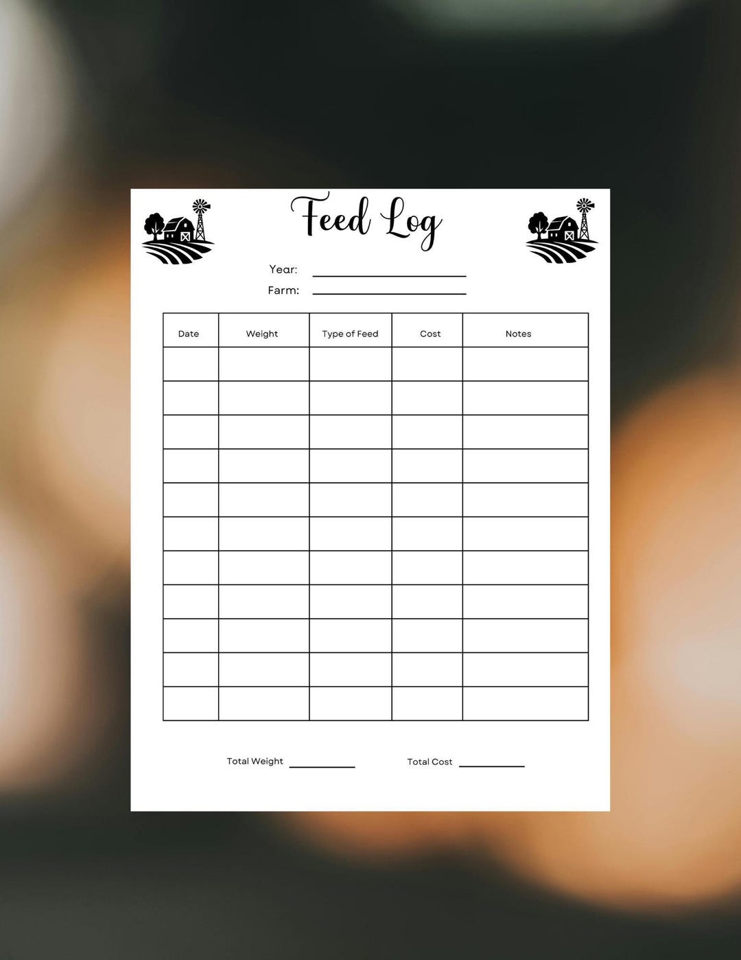 Feed Log: Livestock & Animal Food Record, Farm Animal Health and Care ...