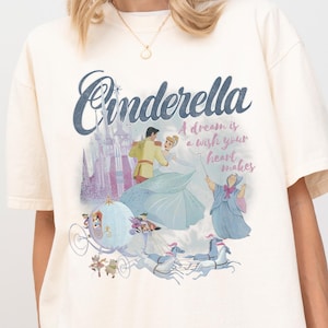 Chemise couleurs confort princesse Cendrillon, chemise Cendrillon Disney, chemise Cendrillon rétro, chemise princesse Walt Disneyworld, chemise voyage fille