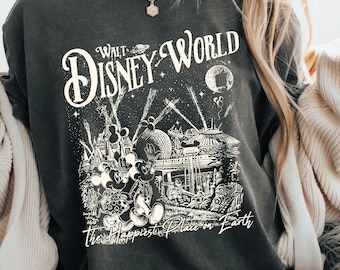 Retro The Happiest Place One Earth Shirt, Retro Walt Disney Shirt, Vintage Mickey Minnie Tee,  Disney Shirt, Disney Vacation Shirt