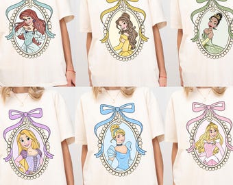 Comfort Color Vintage Disney Cinderella Snow White Ariel Belle Rapunzel Tee, Girl Disney Trip Shirt, Disney Princess shirt, Magic Kingdom