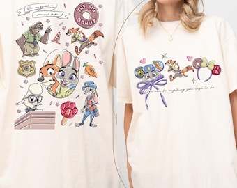Coquette Bow Disney Zootopia Shirt, Zootropolis Judy Hopps Nick Wilde Movie,Zootopia 2 Disney Girl Trip Shirt,Zootopia Police Department Tee