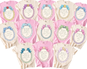 Disney Princess Quote Shirt Elsa Anna Cinderella Belle Rapunzel Ariel Snow White Jasmine Aurora Pocahontas Disney Girl Shirt