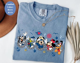 Comfort Colors® Disney Mickey and friends Cruise Shirt Mickey And Minnie Cruising Tshirt Disney Vacation, Disney Cruise, Family Matching