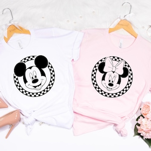Retro Disney Shirts, Mickey Checkered Shirt, Retro Disney Shirts, Disney Shirts Women, Disney Family Shirts, Minnie Mouse